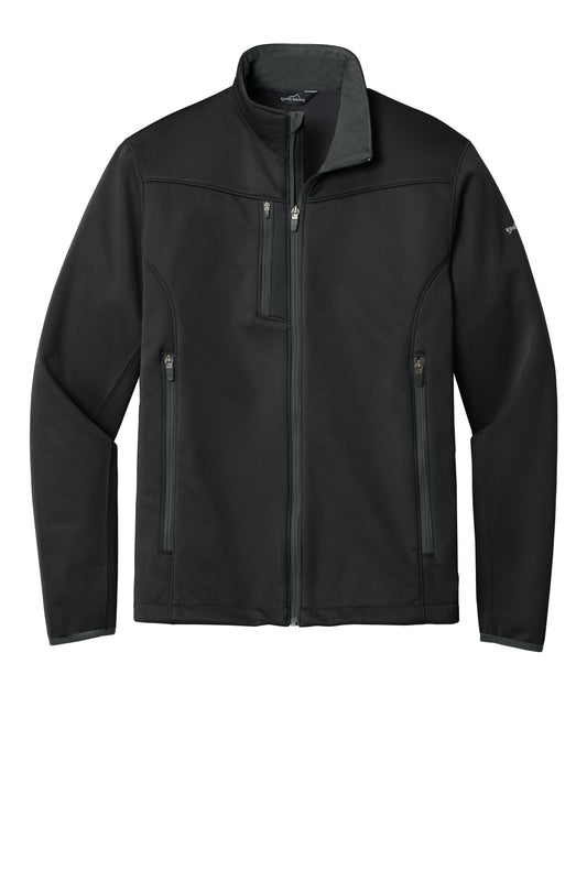 Front View of Black Eddie Bauer Weather-Resist Soft Shell Jacket. EB538