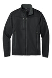 Front View of Black Eddie Bauer Weather-Resist Soft Shell Jacket. EB538