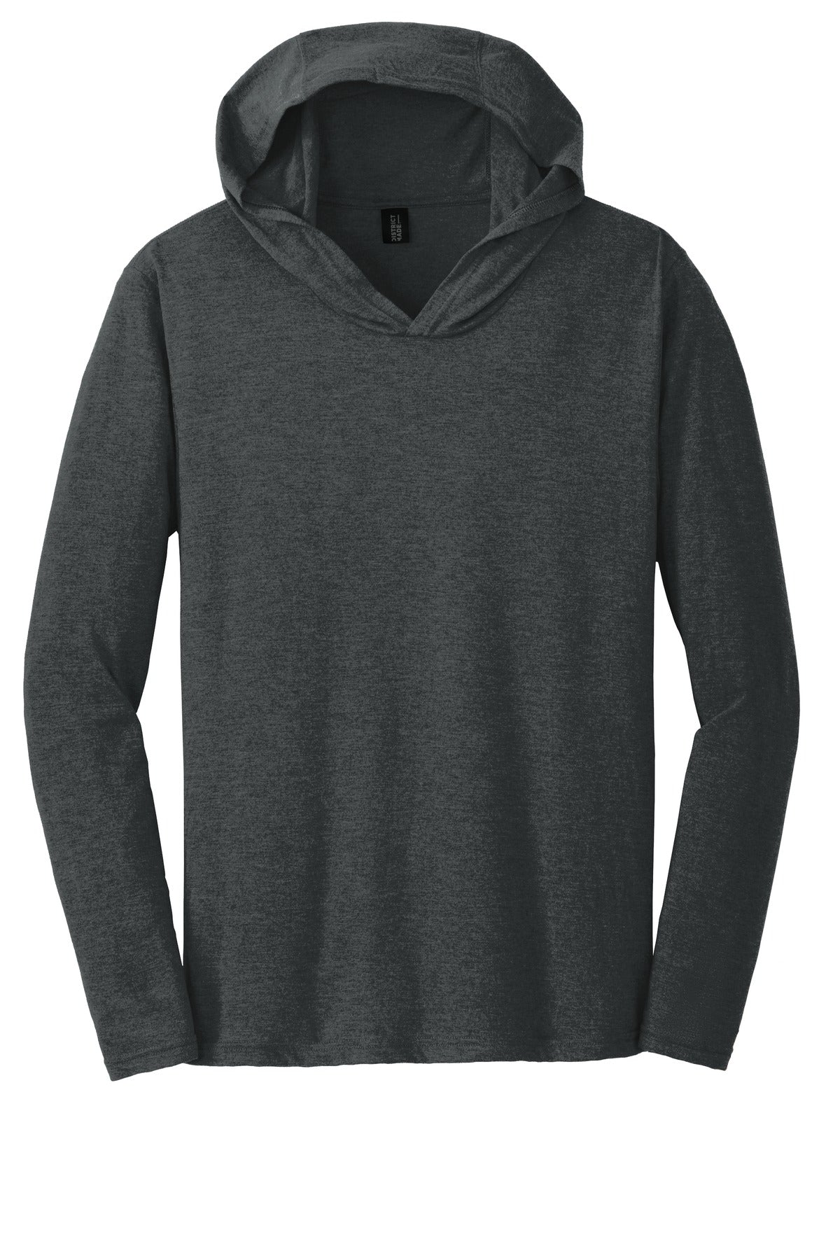 Front View of Black Frost District Perfect Tri Long Sleeve Hoodie. DM139