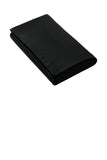 Front View of Black Gildan Heavy Blend Fleece Stadium Blanket 18900