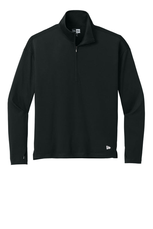 Front View of Black New Era Women's Power 1/2-Zip LNEA228