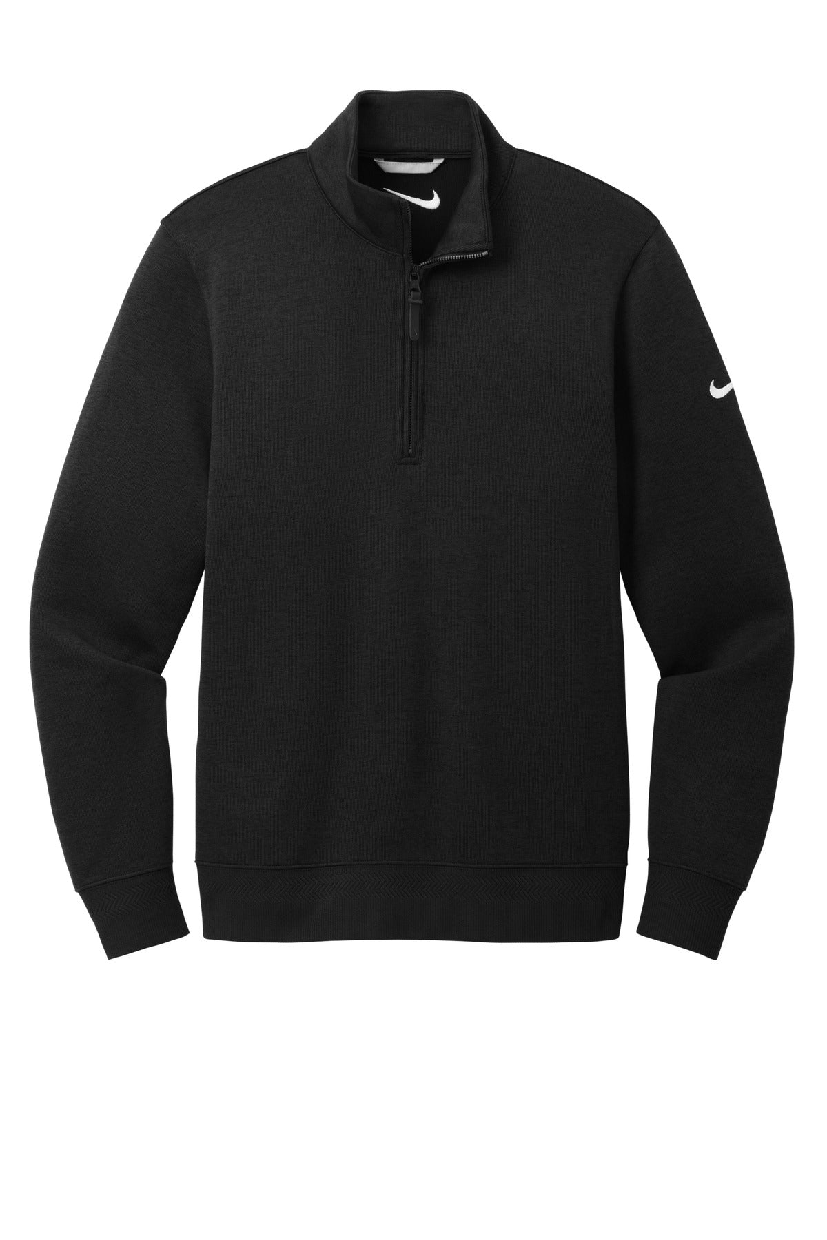 Front View of Black Nike Dri-FIT Corporate 1/2-Zip NKFD9892