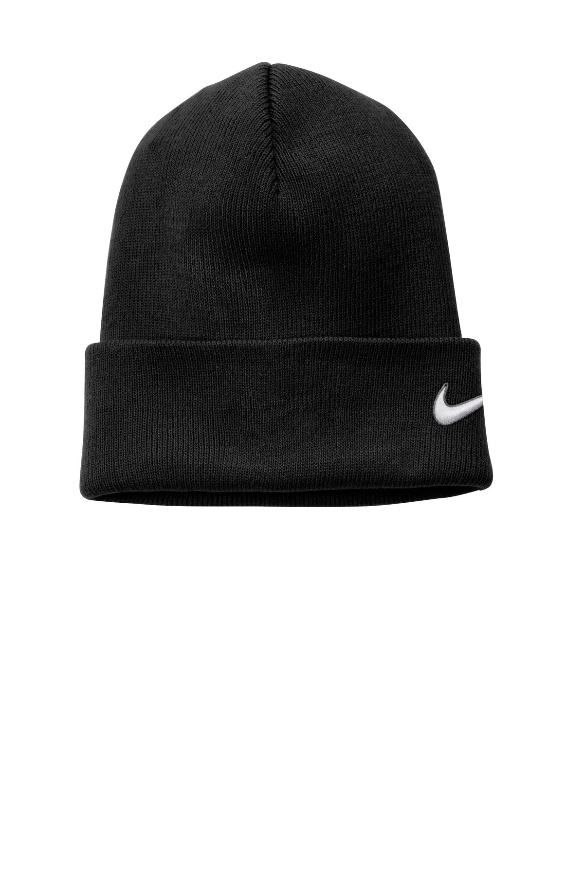 Front View of Black Nike Team Cuffed Beanie NKFB6539