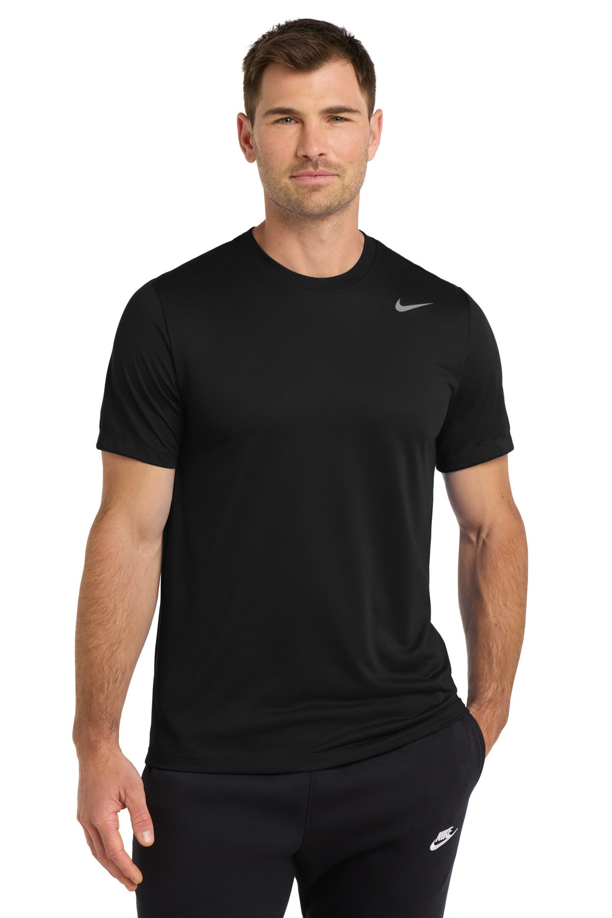 Front View of Black Nike Team rLegend Tee DV7299