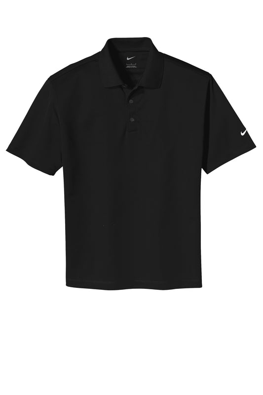 Front View of Black Nike Tech Basic Dri-FIT Polo. 203690