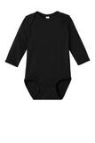 Front View of Black Rabbit Skins Infant Long Sleeve Jersey Bodysuit RS4421