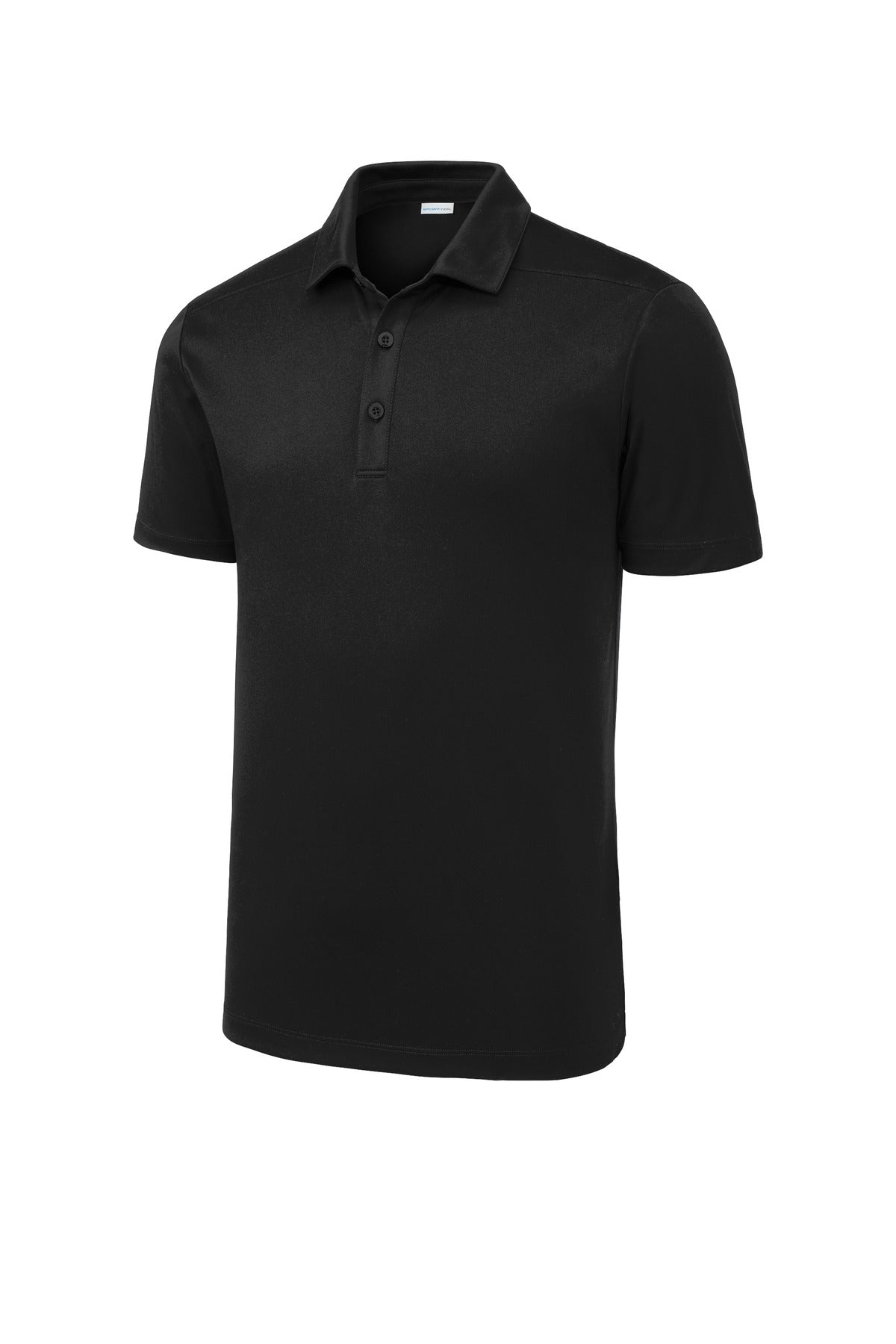 Front View of Black Sport-Tek Posi-UV Pro Polo. ST520