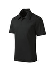 Front View of Black Sport-Tek PosiCharge Active Textured Polo. ST690