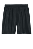 Front View of Black Sport-Tek PosiCharge Mesh 7" Short ST5100