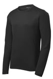Front View of Black Sport-Tek PosiCharge RacerMesh Long Sleeve Tee. ST340LS