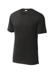 Front View of Black Sport-Tek PosiCharge Strive Tee. ST430