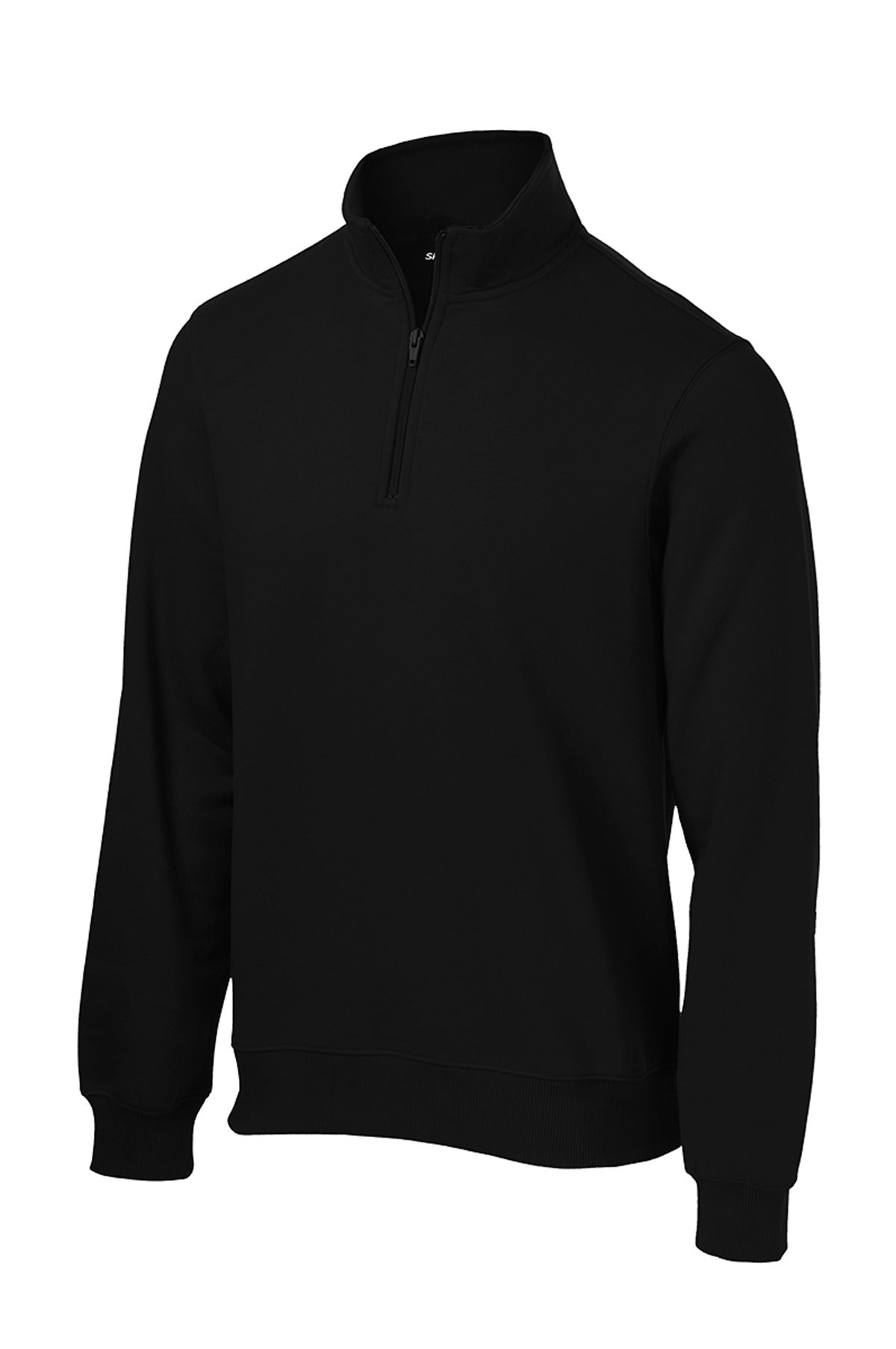 Front View of Black Sport-Tek Tall 1/4-Zip Sweatshirt. TST253