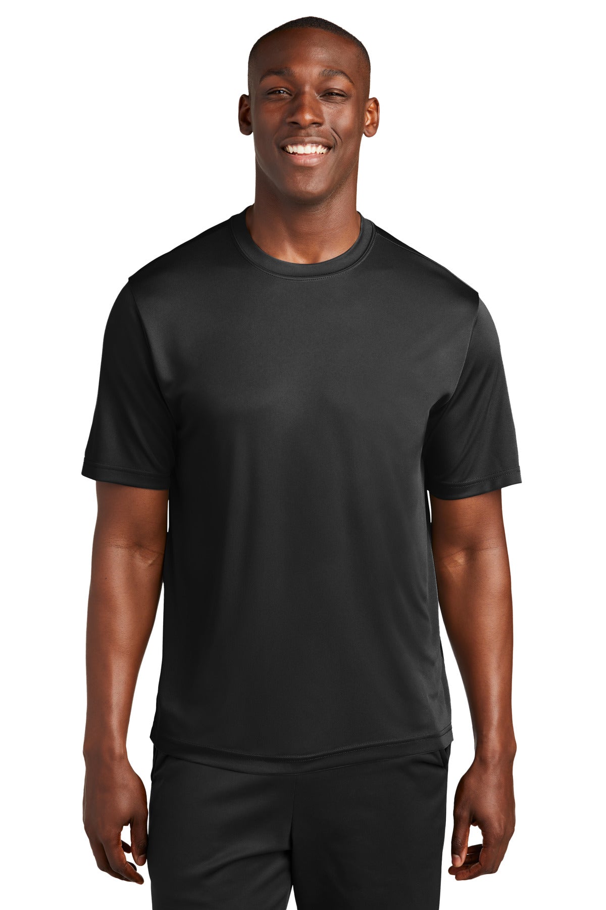 Front View of Black Sport-Tek Tall PosiCharge Competitor Tee. TST350