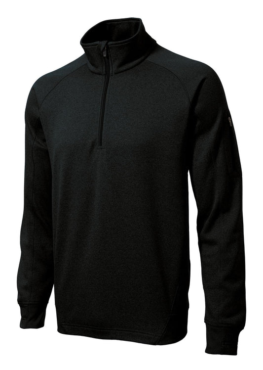 Front View of Black Sport-Tek Tech Fleece 1/4-Zip Pullover. F247