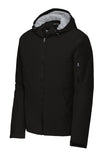 Front View of Black Sport-Tek Waterproof Insulated Jacket JST56