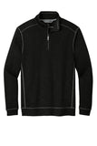 Front View of Black Tommy Bahama Tobago Bay 1/2-Zip ST226342TB