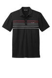 Front View of Black TravisMathew Coto Performance Chest Stripe Polo TM1MY400