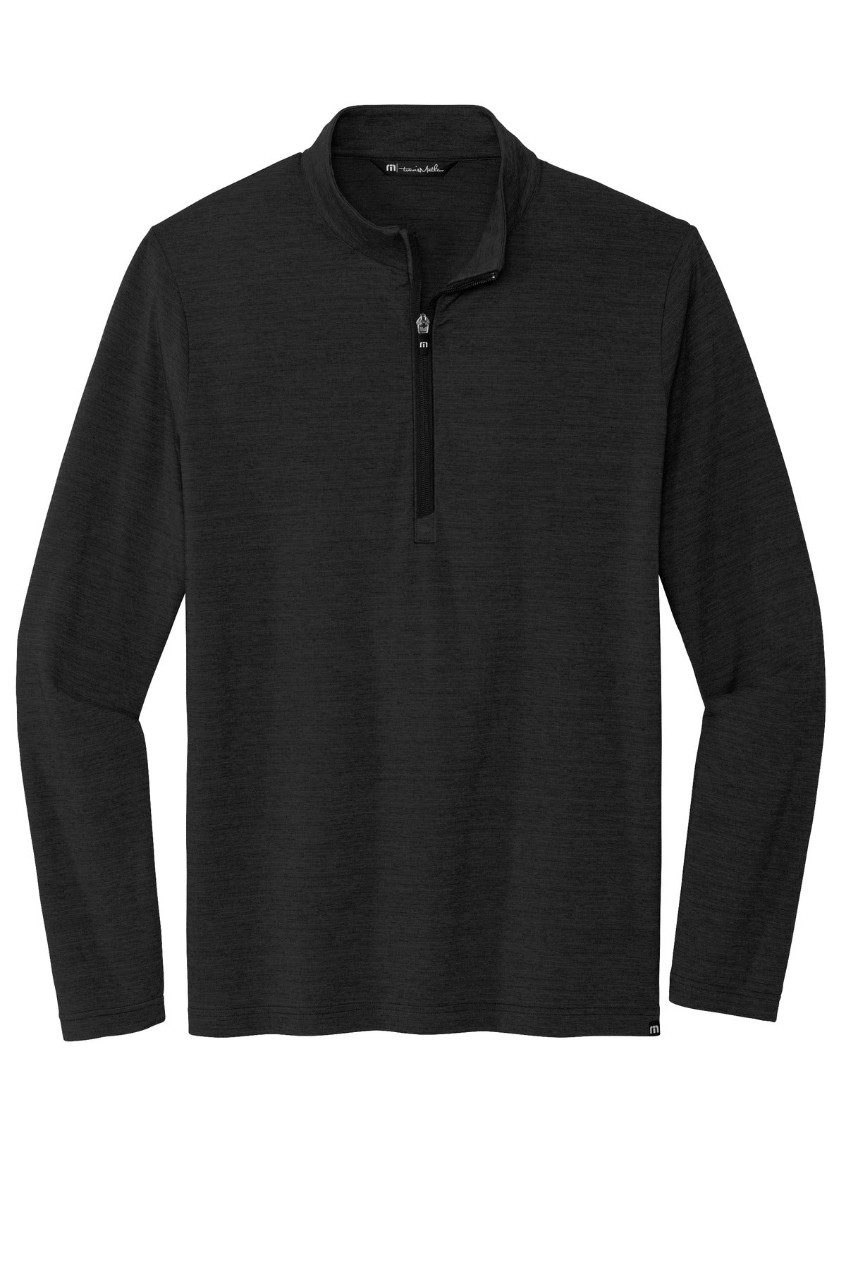 Front View of Black TravisMathew Crestview 1/4-Zip TM1MW452