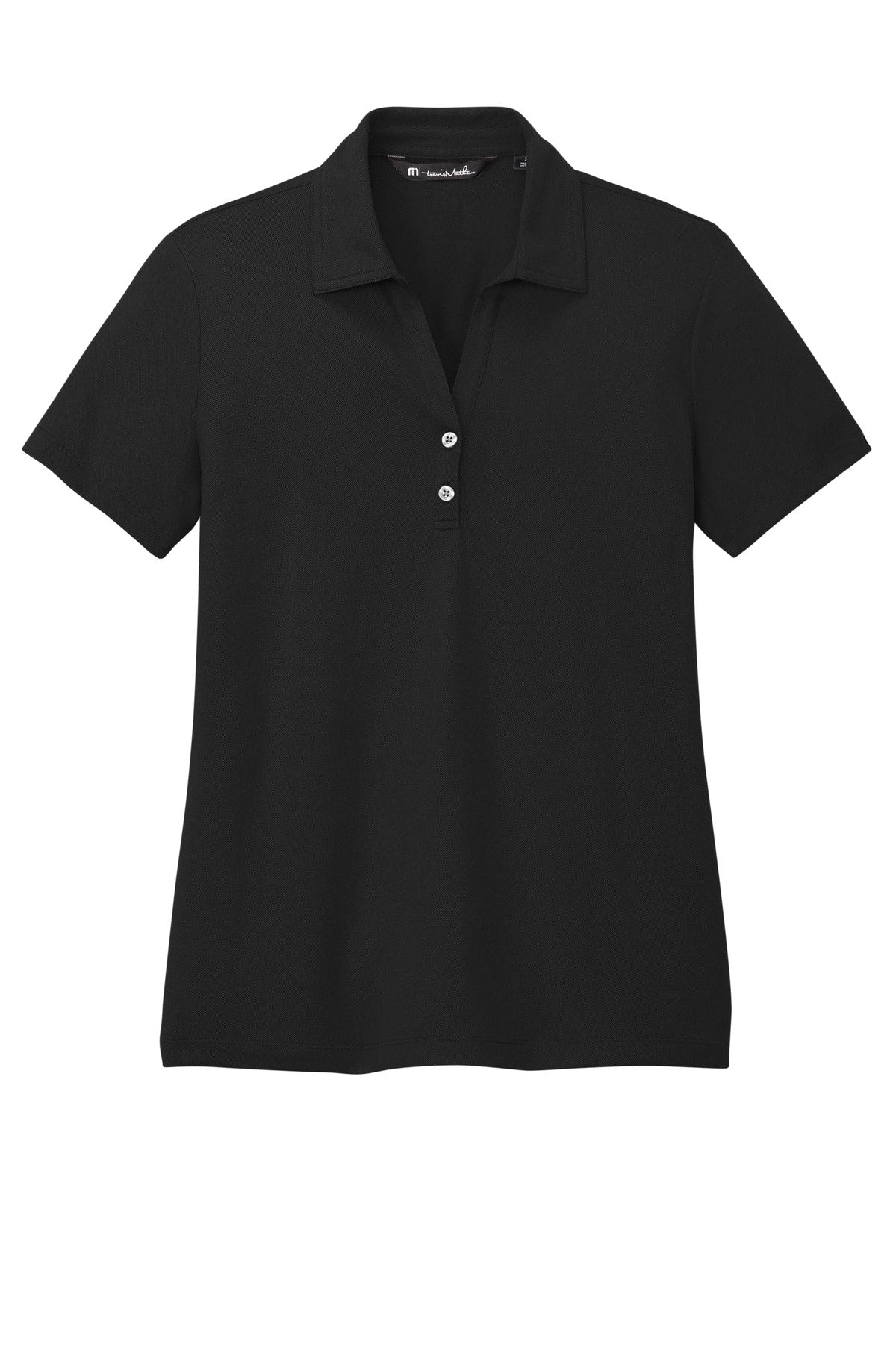 Front View of Black TravisMathew Women's Coto Performance Polo TM1WX002