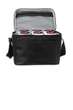 Front View of Black/Black Port Authority 6-Can Cube Cooler. BG512