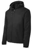 Front View of Black/Black Port Authority Vortex Waterproof 3-in-1 Jacket. J332