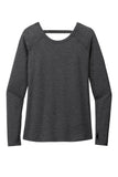 Front View of Blacktop Hthr OGIO Women's Force Long Sleeve Tee LOE340