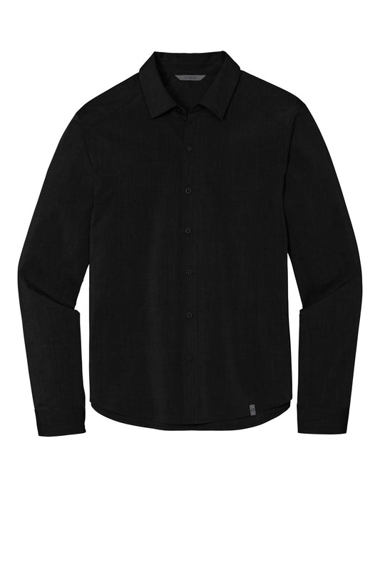 Front View of Blacktop OGIO Commuter Woven Shirt. OG1002