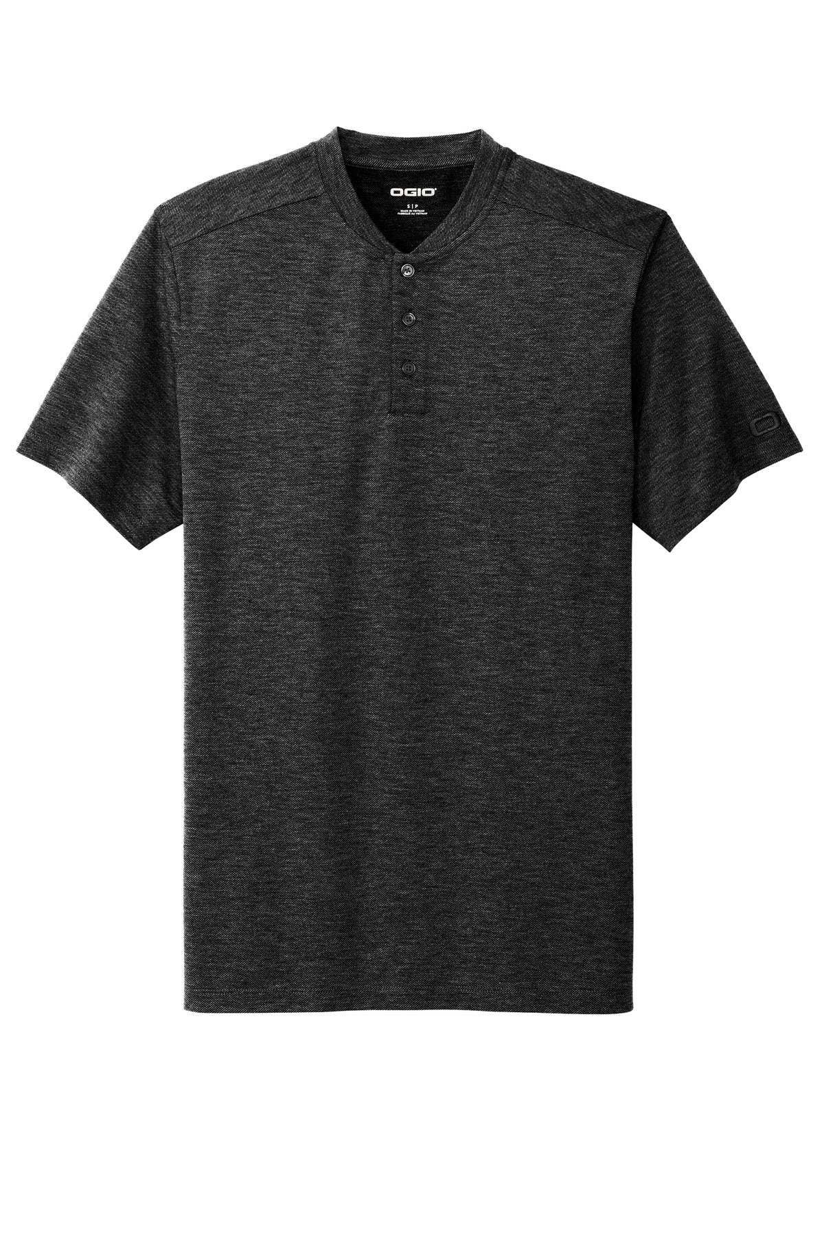 Front View of Blacktop OGIO Evolution Henley OG148