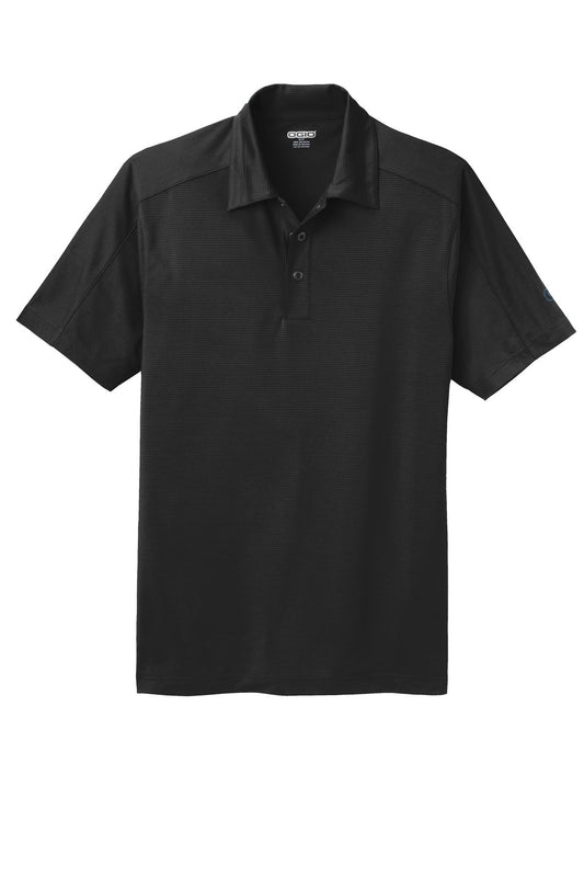 Front View of Blacktop OGIO Linear Polo. OG1030