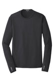 Front View of Blacktop OGIO Long Sleeve Pulse Crew. OE321