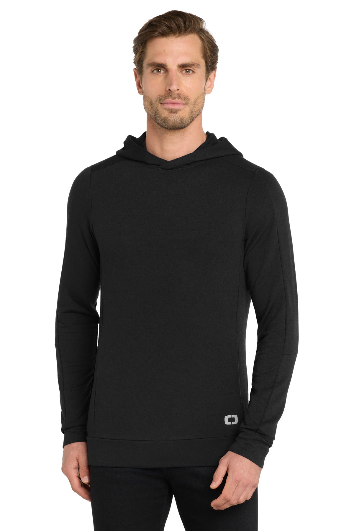 Front View of Blacktop OGIO Luuma Hoodie OG814