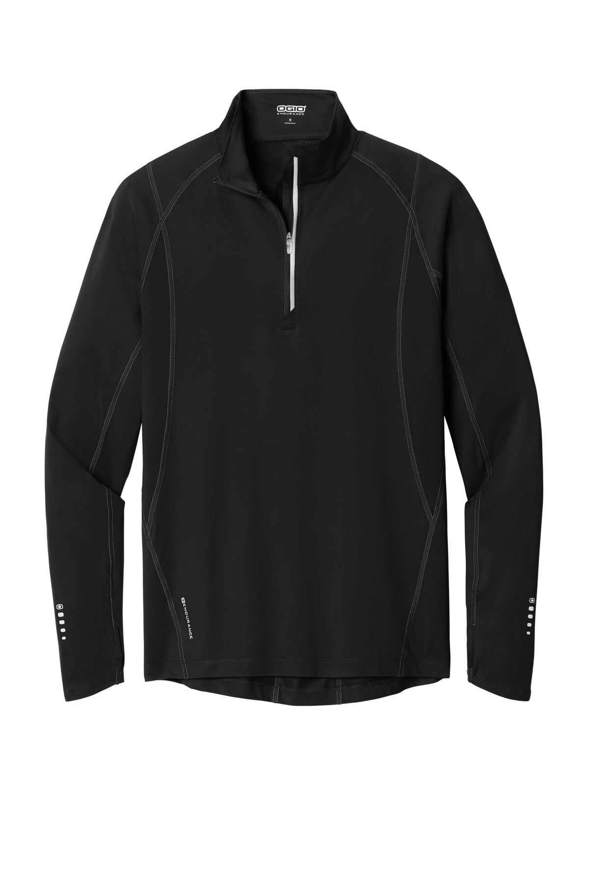 Front View of Blacktop OGIO Nexus 1/4-Zip Pullover. OE335