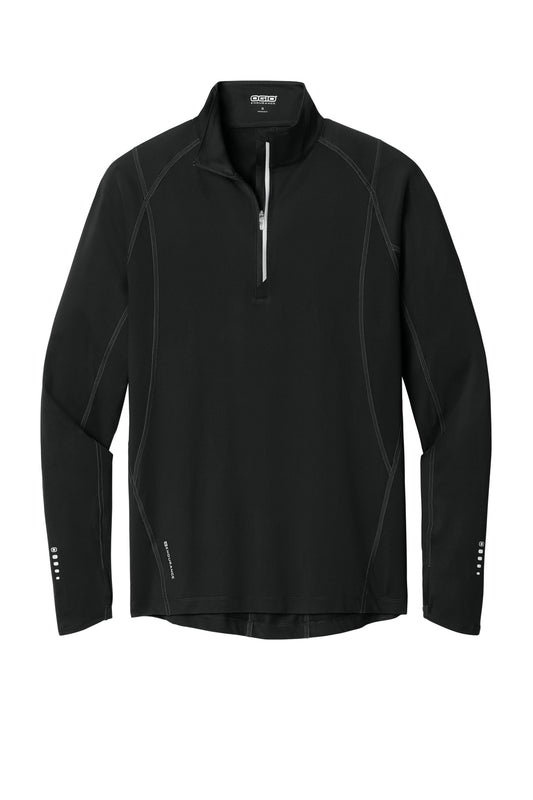 Front View of Blacktop OGIO Nexus 1/4-Zip Pullover. OE335
