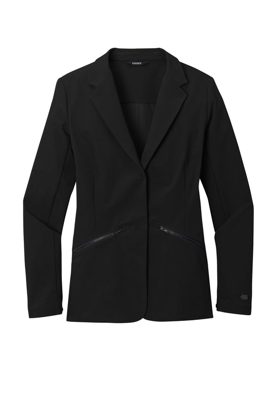 Front View of Blacktop OGIO Women's Fusion Blazer LOG824
