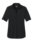 Front View of Blacktop OGIO Women's Metro Polo. LOG130