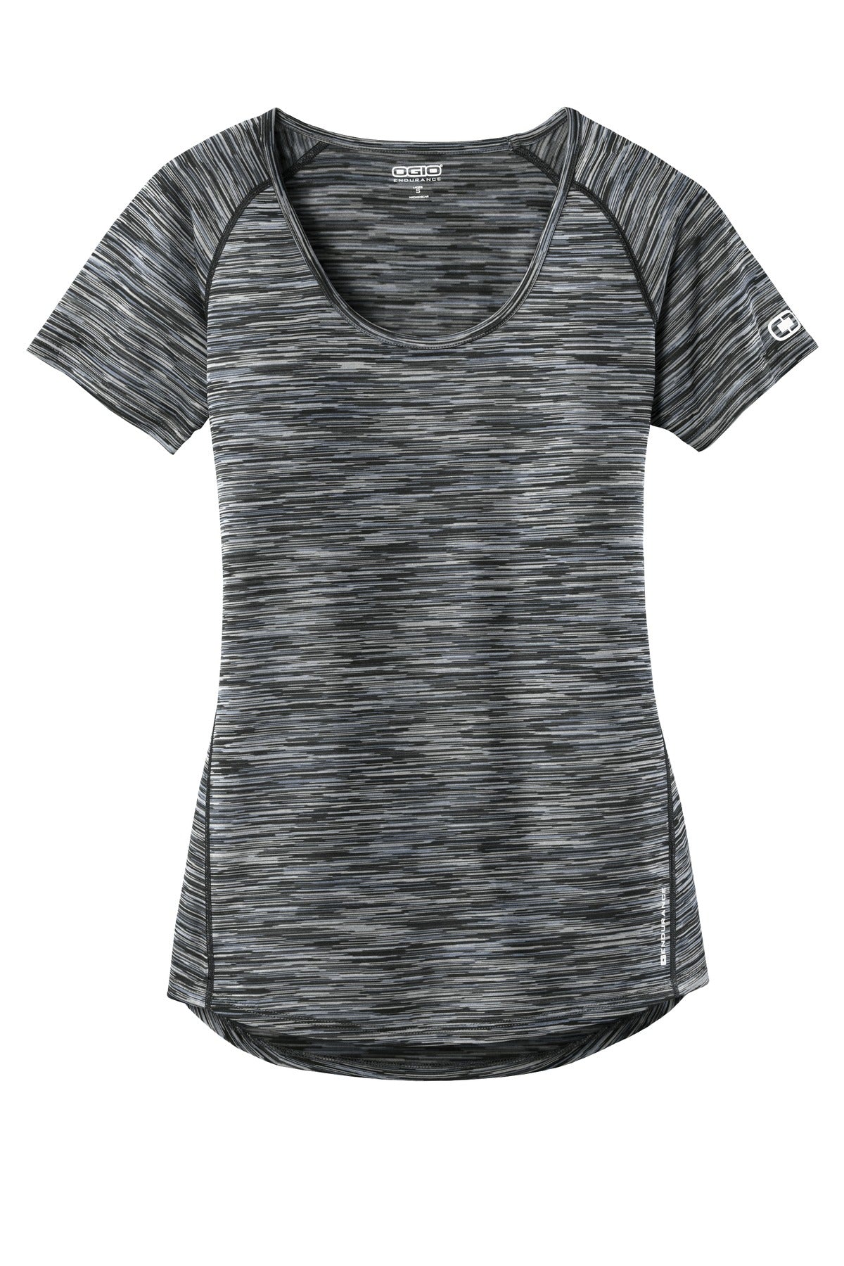 Front View of Blacktop SD OGIO Women's Verge Scoop Neck. LOE326