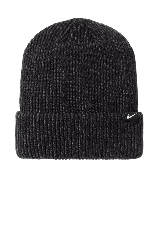 Front View of BlkHthr Nike Terra Beanie NKFN6310