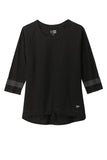 Front View of BlkSld/Gph New Era Women's Tri-Blend 3/4-Sleeve Tee LNEA136