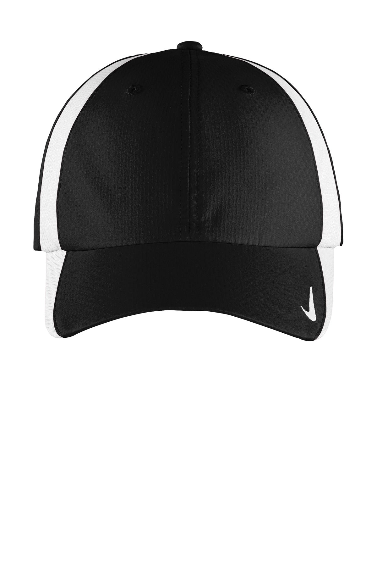 Front View of Blk/White Nike Sphere Performance Cap NKFD9709