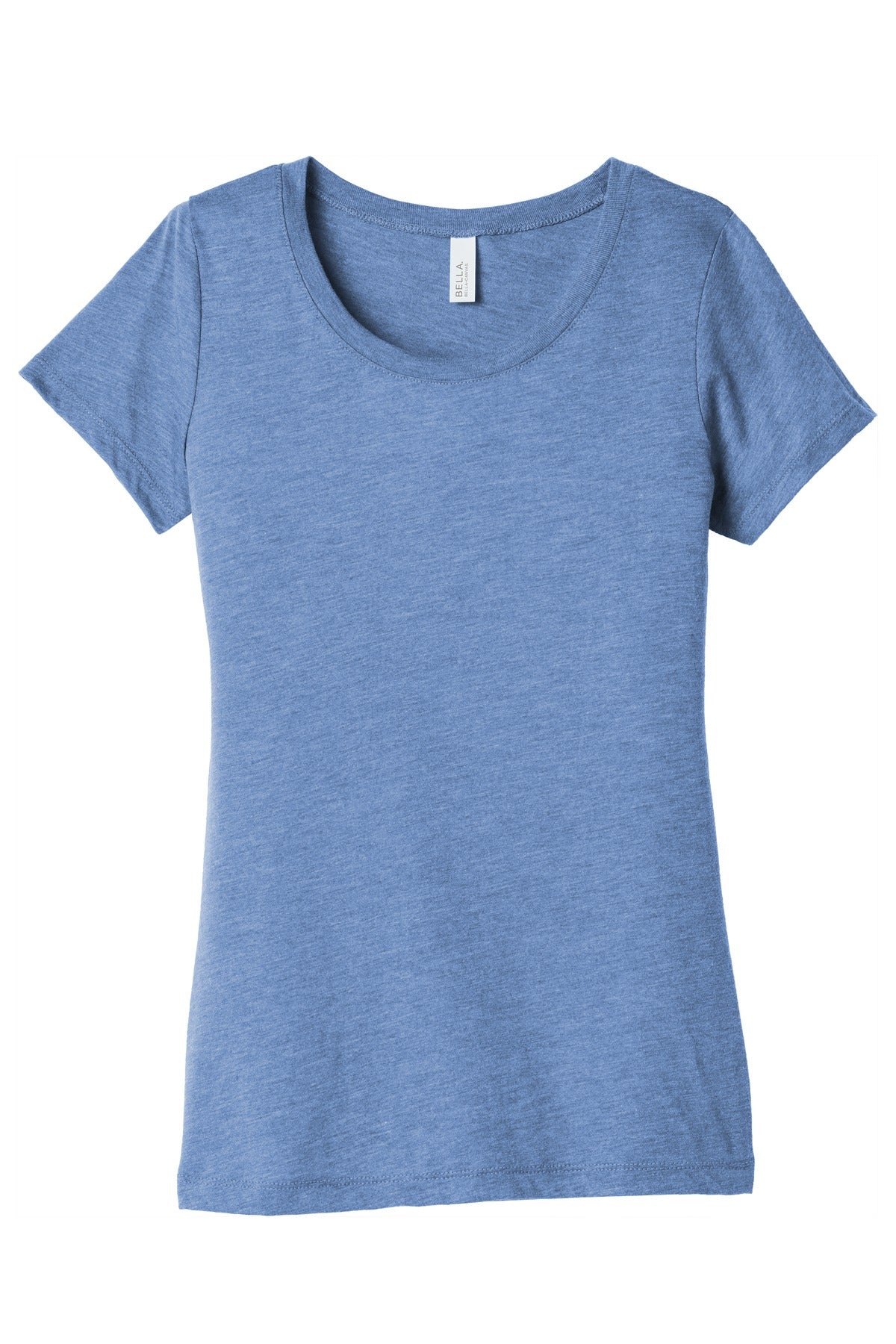 Front View of Blue TB BELLA+CANVAS Women's Triblend Short Sleeve Tee. BC8413