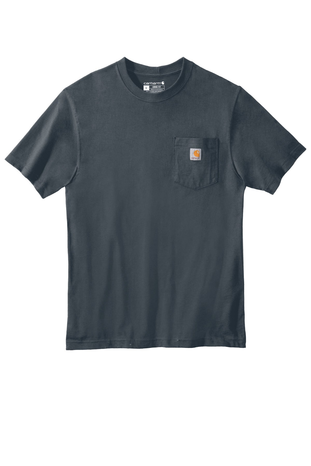 Front View of Bluestone Carhartt Tall Workwear Pocket Short Sleeve T-Shirt. CTTK87
