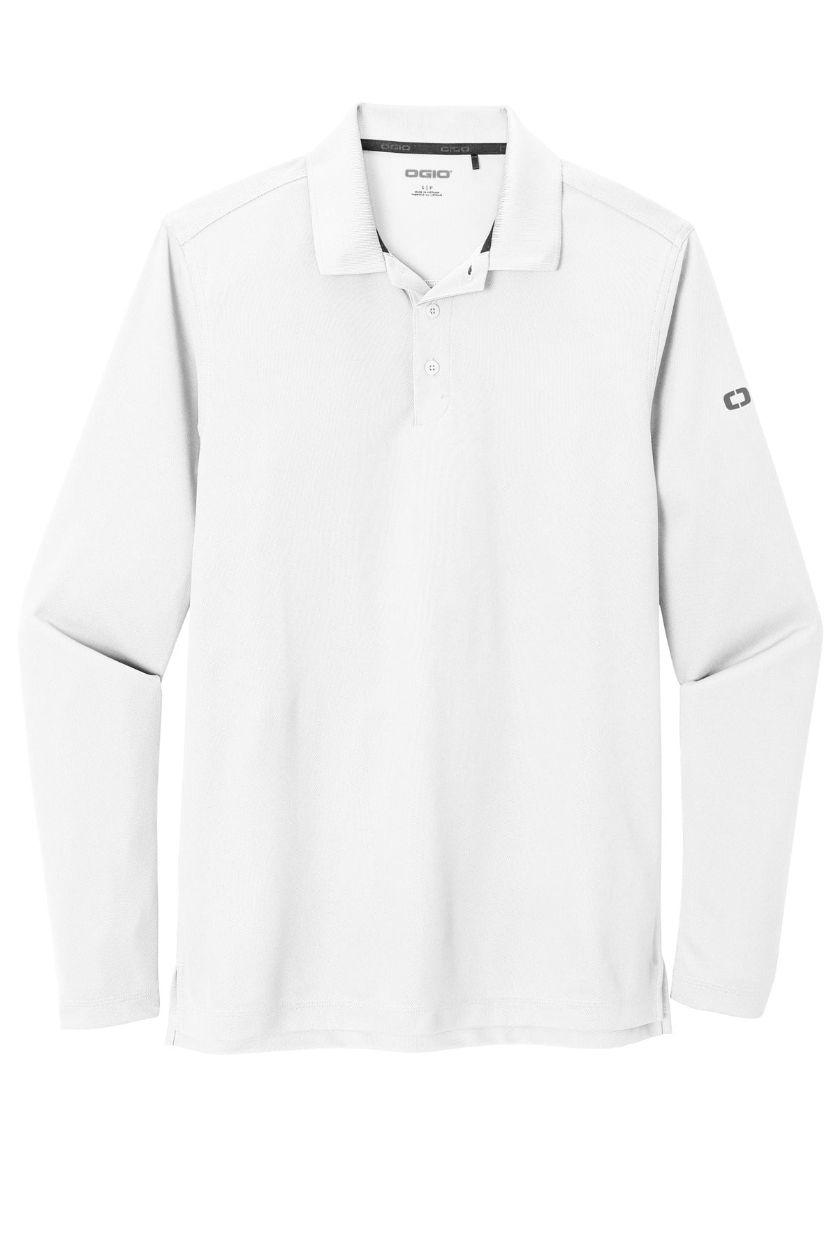 Front View of Bright White OGIO Caliber2.0 Long Sleeve OG105