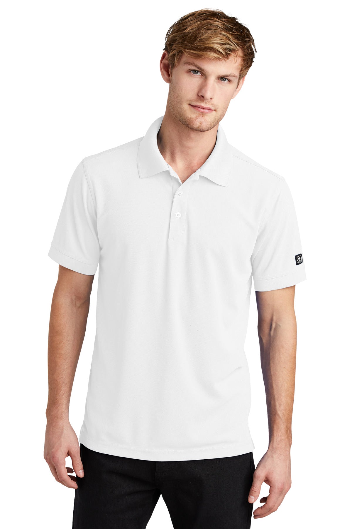 Front View of Bright White OGIO - Caliber2.0 Polo OG101