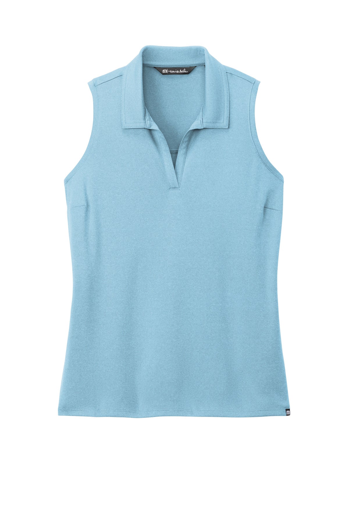 Front View of BrillBluHt TravisMathew Women's Coto Performance Sleeveless Polo TM1WX001