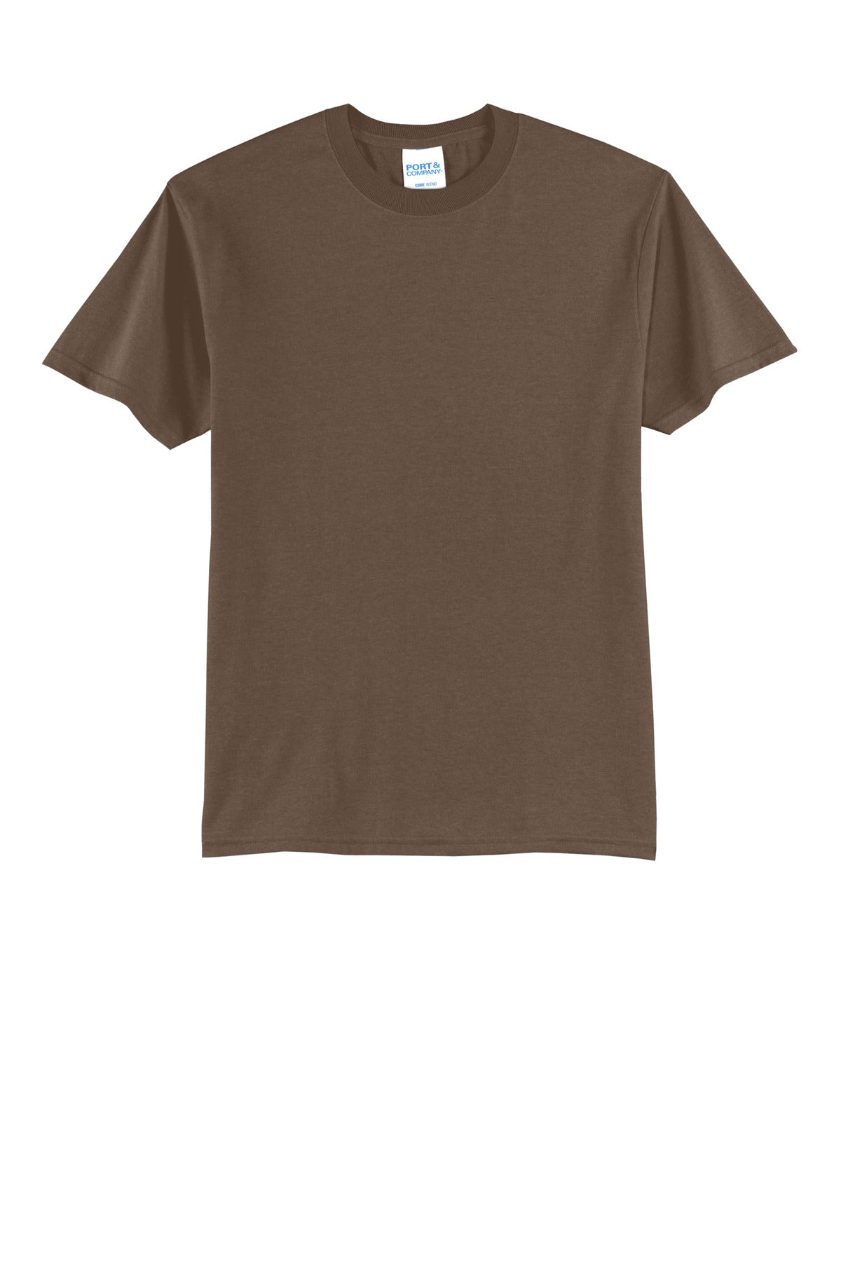 Front View of Brown Port & Company Tall Core Blend Tee. PC55T