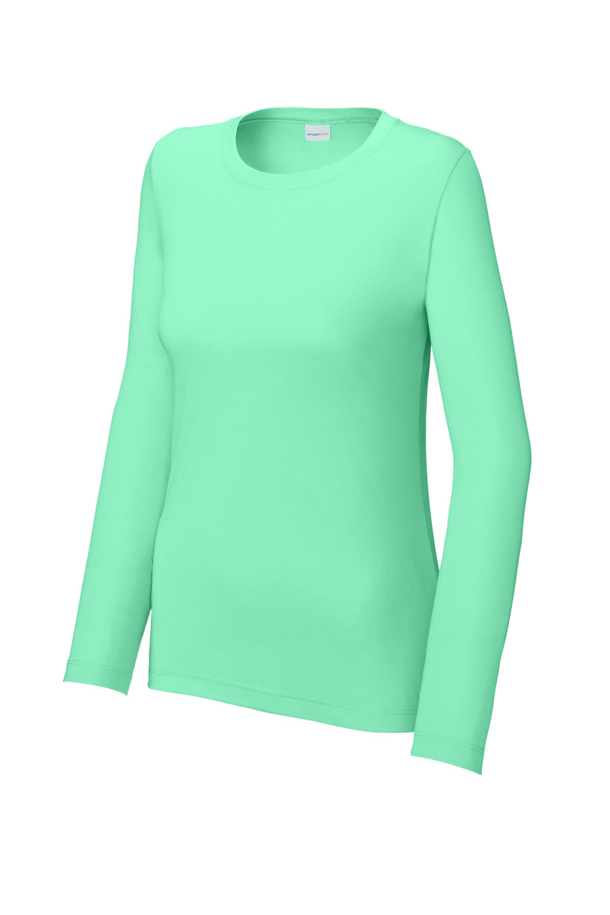 Front View of BrtSeafoam Sport-Tek Women's Posi-UV Pro Long Sleeve LST420LS