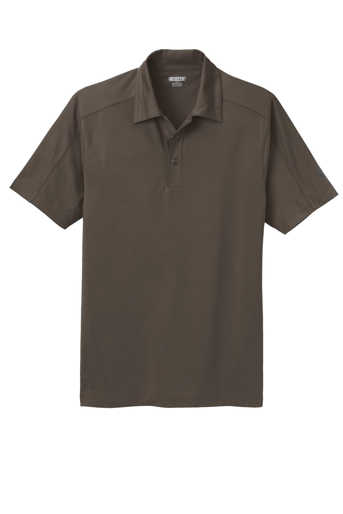 Front View of Cargo Brown OGIO Linear Polo. OG1030