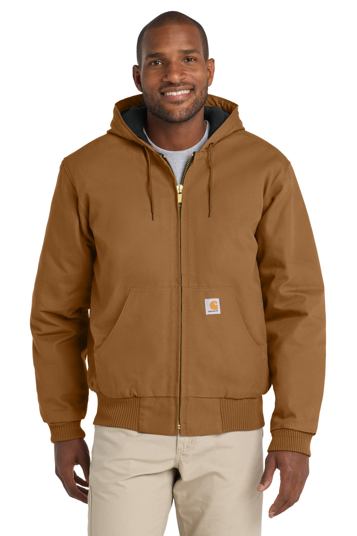 Front View of CarharttBr Carhartt Quilted-Flanne-Lined Duck Active Jac. CT106677