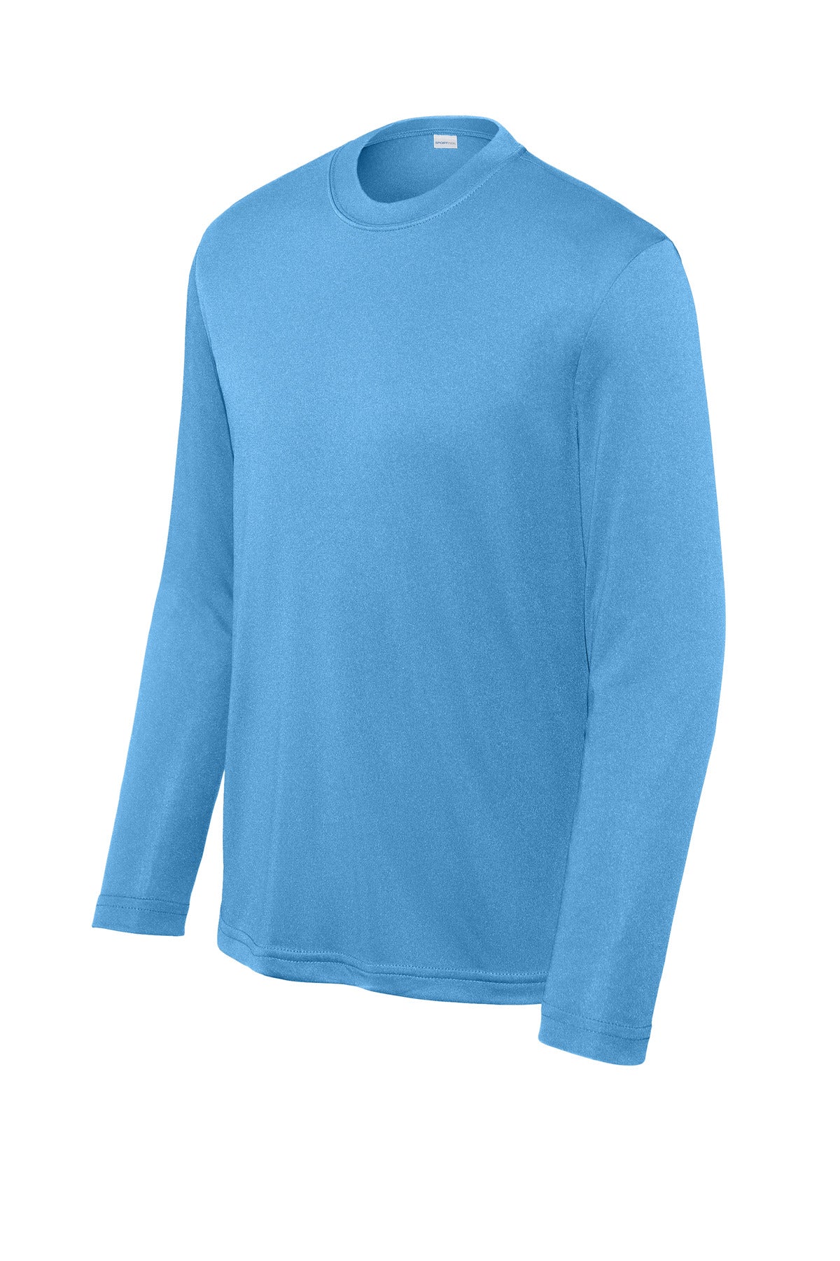 Front View of Carolina Blue Sport-Tek Youth Long Sleeve PosiCharge Competitor Tee. YST350LS