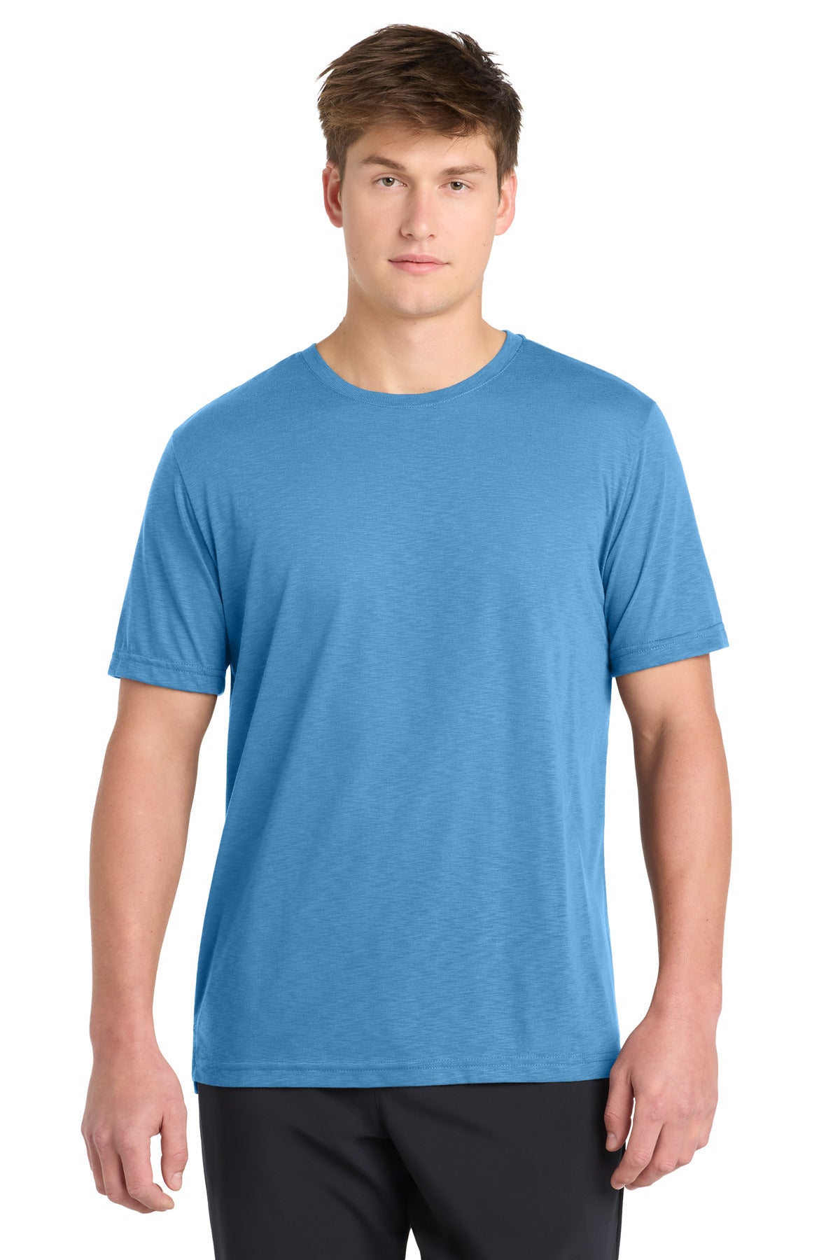 Front View of CarolinaBl Sport-Tek PosiCharge Strive Tee. ST430